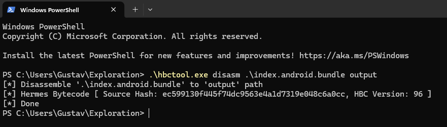 Dekompilering av bundle filen